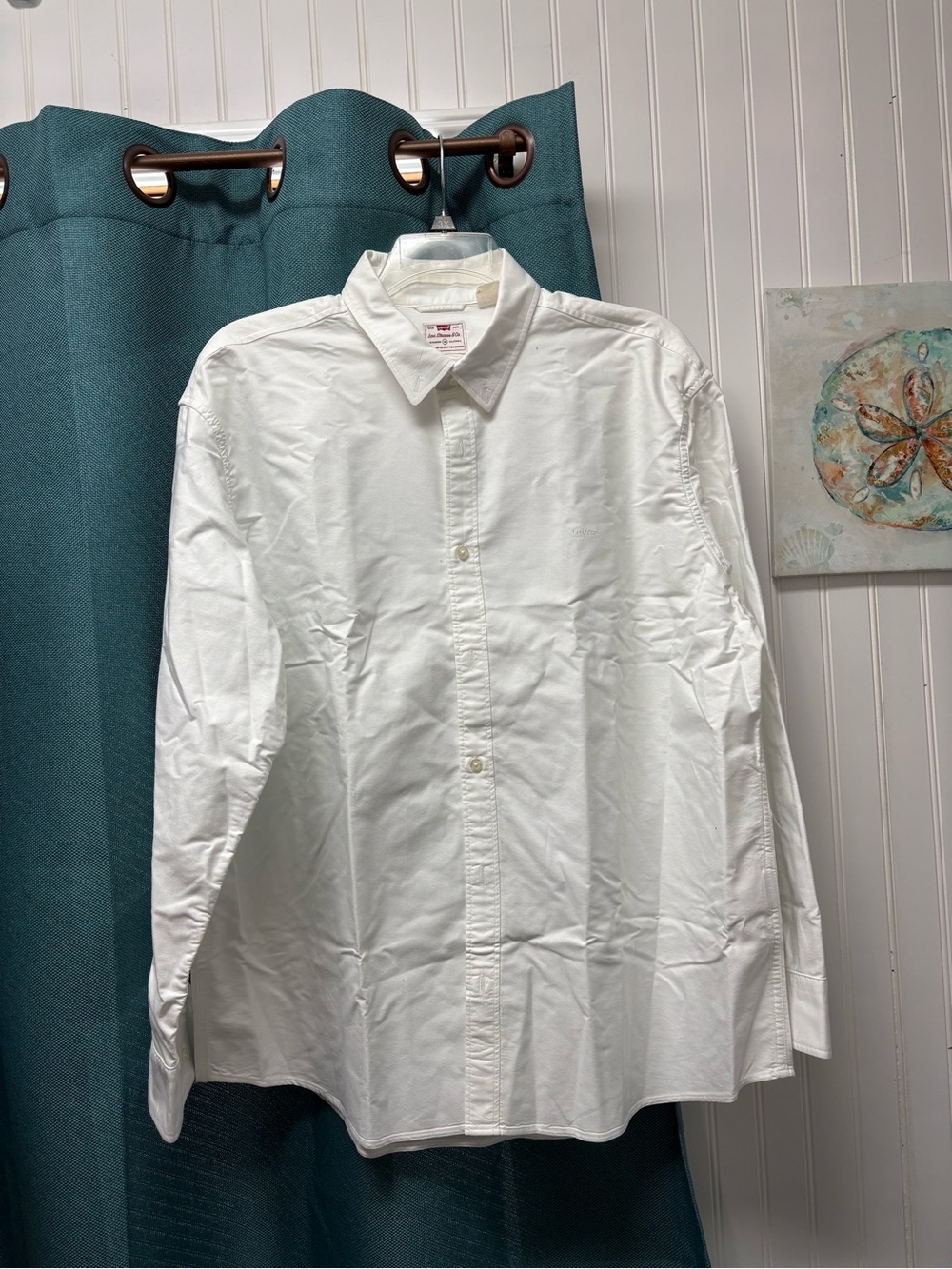 Levi's White Long Sleeve Button Down Shirt Size XL